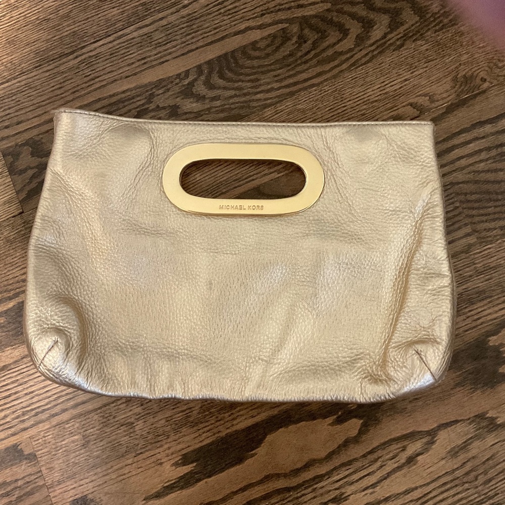 Michael Kors Gold Berkley Clutch Purse
